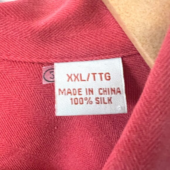 Tommy Bahama Red 100% Silk Short Sleeve Shirt! - Picture 4 of 16